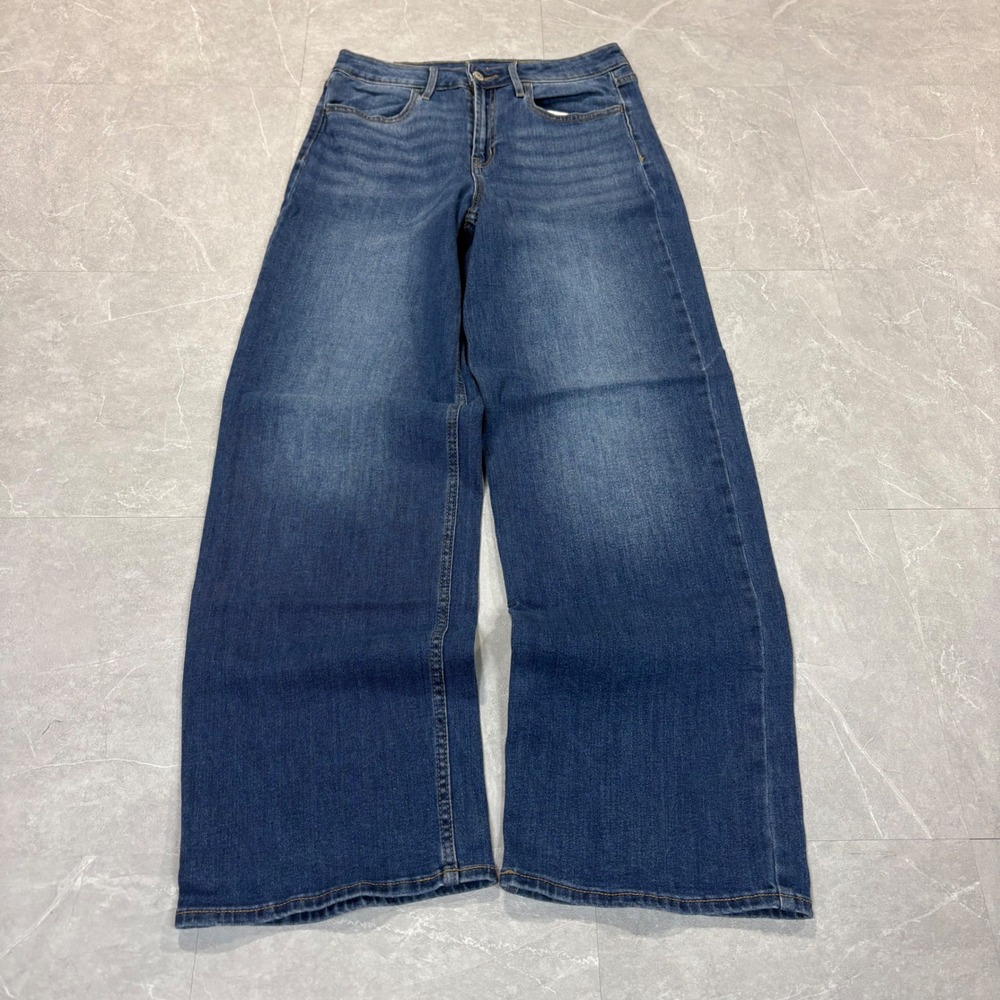 Old Navy Wow Wide Leg Jeans Womens 6 Medium Wash Blue High Rise Denim 4334